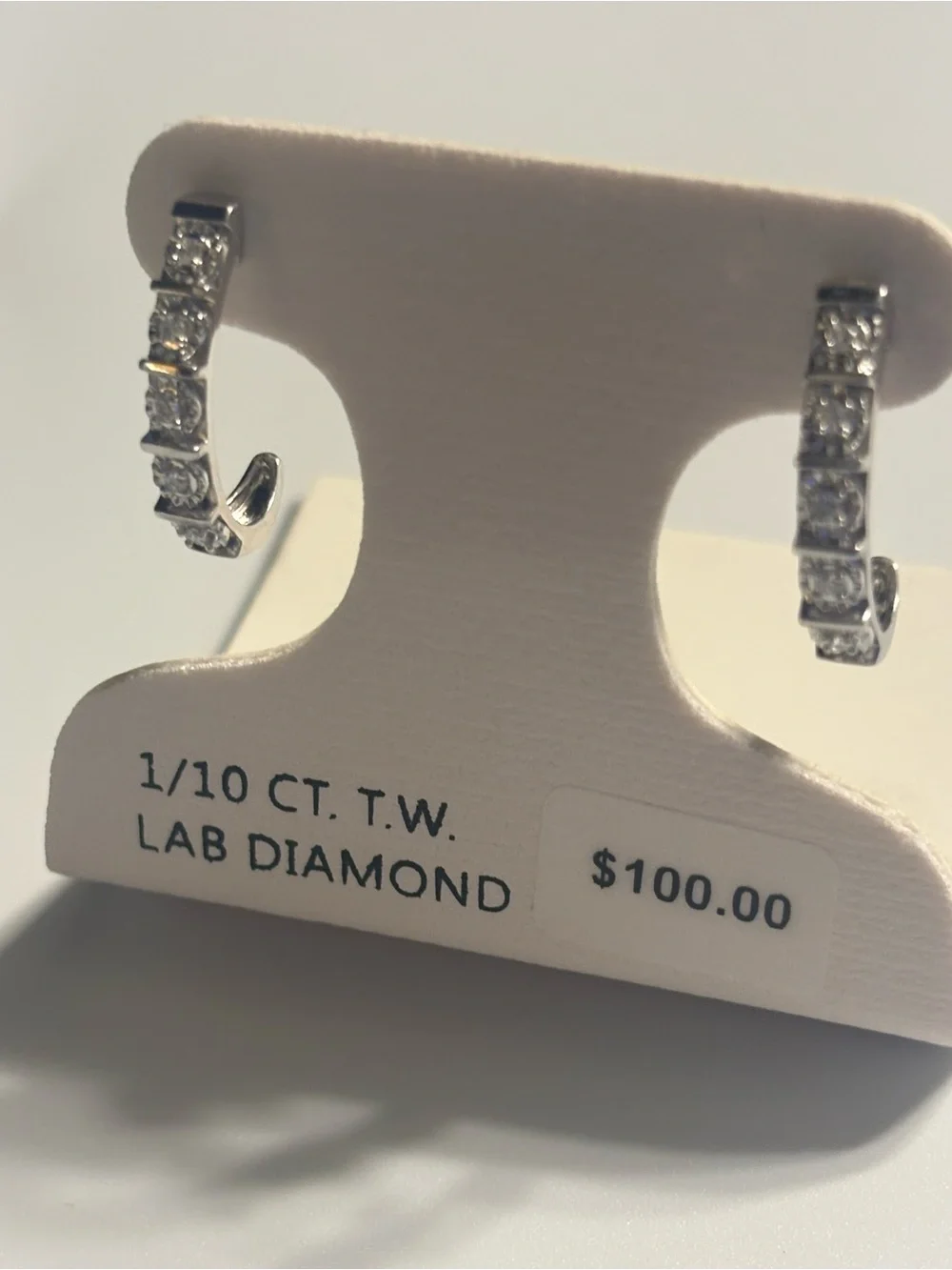Kohl's 925 Sterling Silver Hoop Earrings with Lab Diamonds